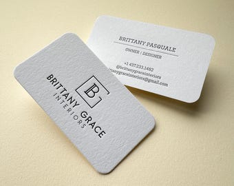 Abgerundete Ecken Letterpress Visitenkarten, Custom Design