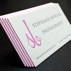 Cartes de visite typographiques - Recto-verso avec bordures peintes, Crane's Lettra 600 g