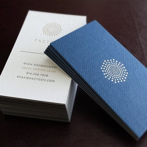 Visitenkarten -100 - 1 Folienfarbe + 2 Letterpress-Farben