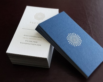 Visitenkarten -100 - 1 Folienfarbe + 2 Letterpress-Farben