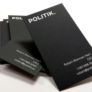Cartes de visite noires - Film recto simple