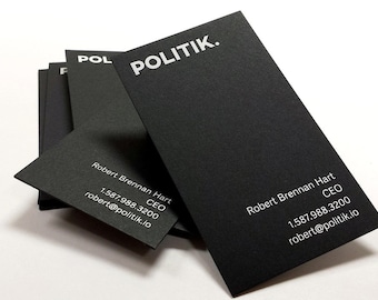 Schwarze Visitenkarten - Einseitige Folienprägung