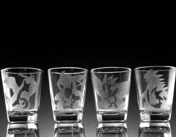 Choose Any Four 4 Pokemon Evolution Etch Shot Glasses Etsy Choose Any Four 4 Pokemon Evolution Etch Shot Glasses Etsy