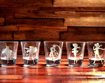 Sailor Moon Shot Glass Set of 5 (FIVE)