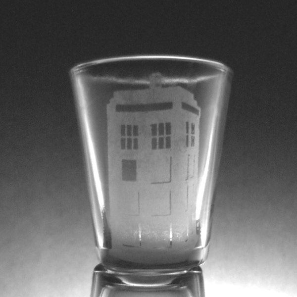 Doctor Who Tardis Etched Shot Glass