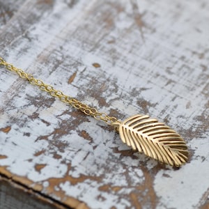 Necklace with leaf pendant gold - pendant leaf - necklace filigree gold - necklace made of sterling silver - Masbelleza