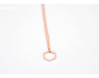 Kette - Rosegold - Sechseck