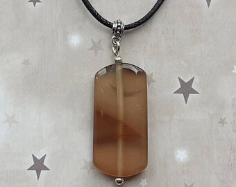 TanayDesigns Brown Agate Beaded Nickel Chain Necklace 26 inch Long Gift for her TanayDesigns Brown Agate Beaded Nickel Chain Necklace 26 inch Long Gift for her