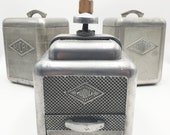 Easter present, Rare French Vintage MOULUX Coffee Mill Grinder canister set of 2 French decor Industrial decor French kitchen