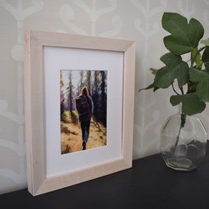 Art Print, She&#39;s On Her Way Hiker Explorer Adventure Artwork