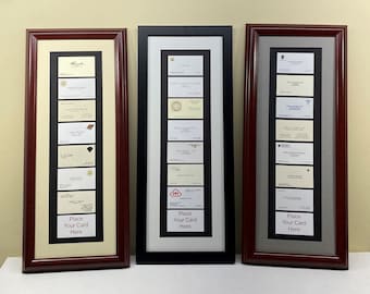 Framed Business Card Display, Office Wall Art, Personalized Gift