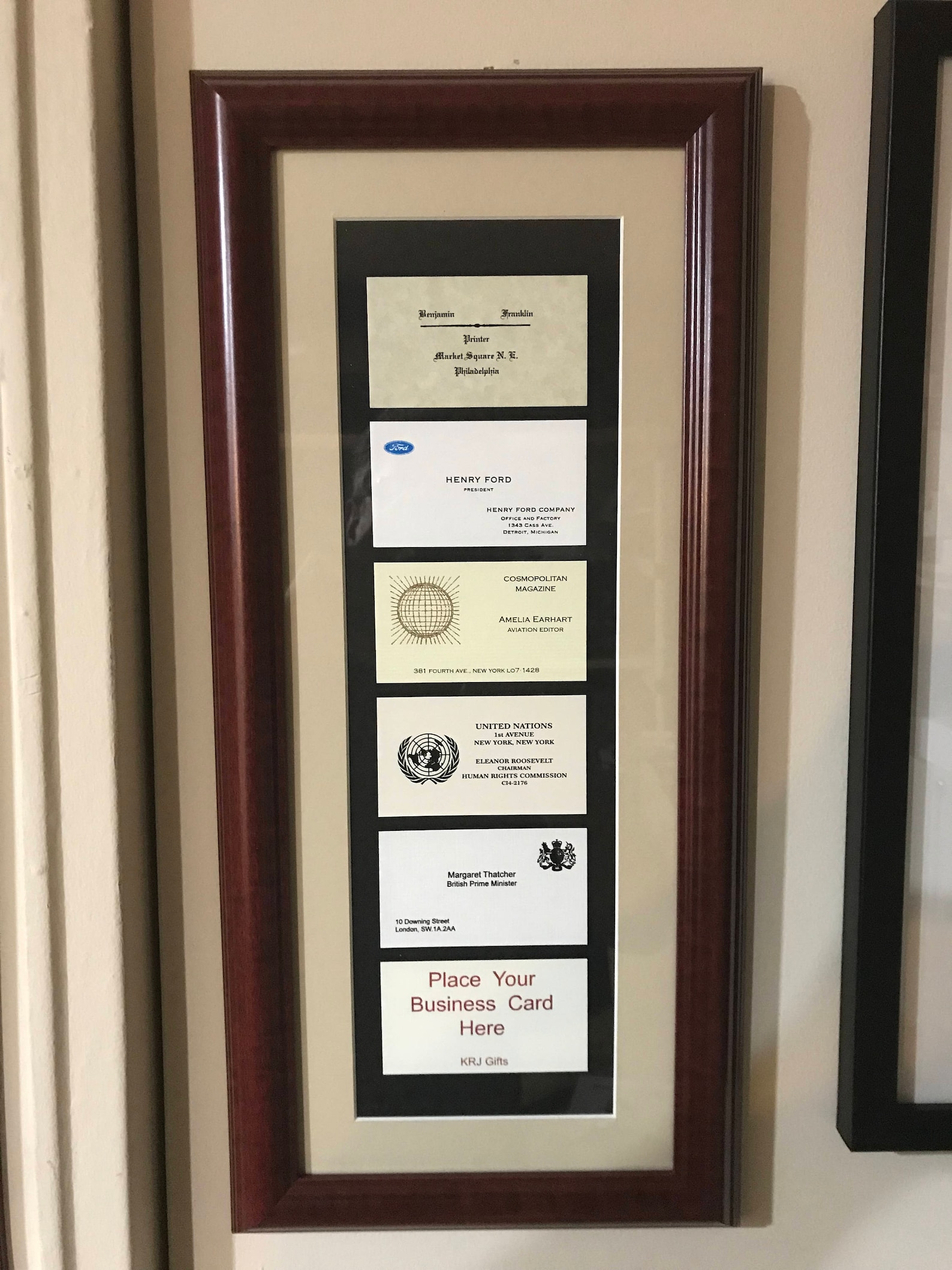 Frame Your Cards Business Card Frameretirement Giftvintage Etsy