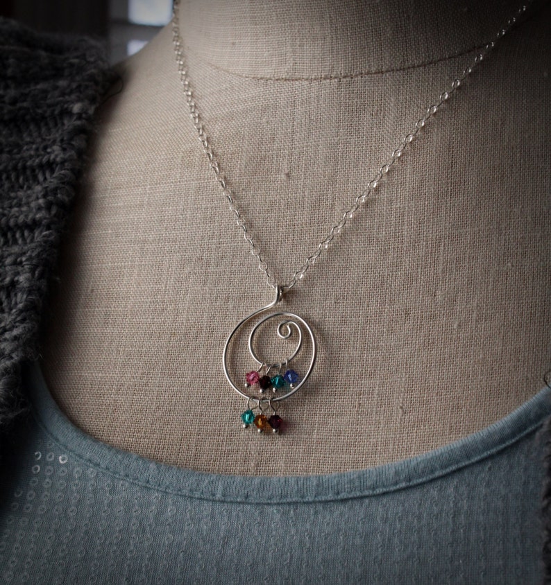 Gift for Mom Personalized Birthstone Necklace Custom Etsy