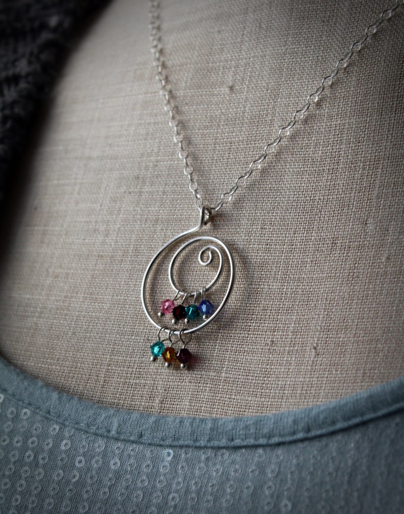 Gift for Mom Personalized Birthstone Necklace Custom Etsy