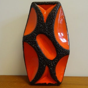 Roth Keramik 311 orange vase ceramic vase 70s fat lava midcentury modernist German design