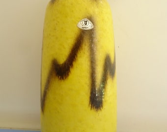 Ü-Keramik Übelacker Vase Keramik Keramikvase 70er gelb fat lava midcentury #2