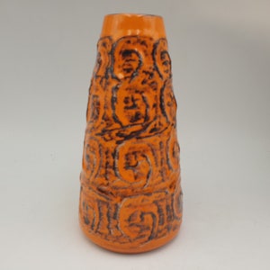 Schlossberg 236/20 rare ceramic vase Vase ceramic 70s orange WGP fat lava