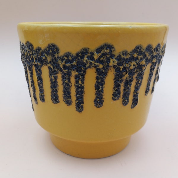 Talll Fohr cachepot ceramic flower pot yellow fat lava WGP 70s 70s designclassics24