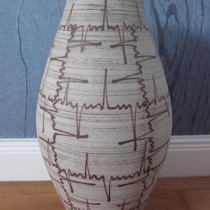Scheurich floor vase cardiogram decor rare 50s 60s design mid-century WGP