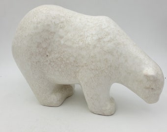 XL vintage RUSCHA KERAMIK polar bear  ceramic sculpture West German pottery 60s designclassics24