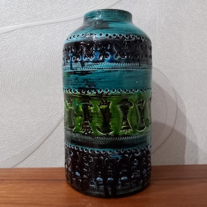 Bitossi Ceramic Vase Rimini Blue Design by Aldo Londi, 1950s/1960s