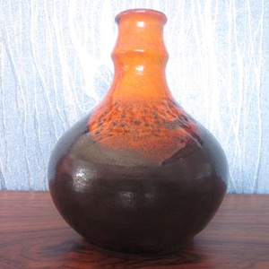 Studio ceramic vase ceramic orange German ert pottery 60s / 70s