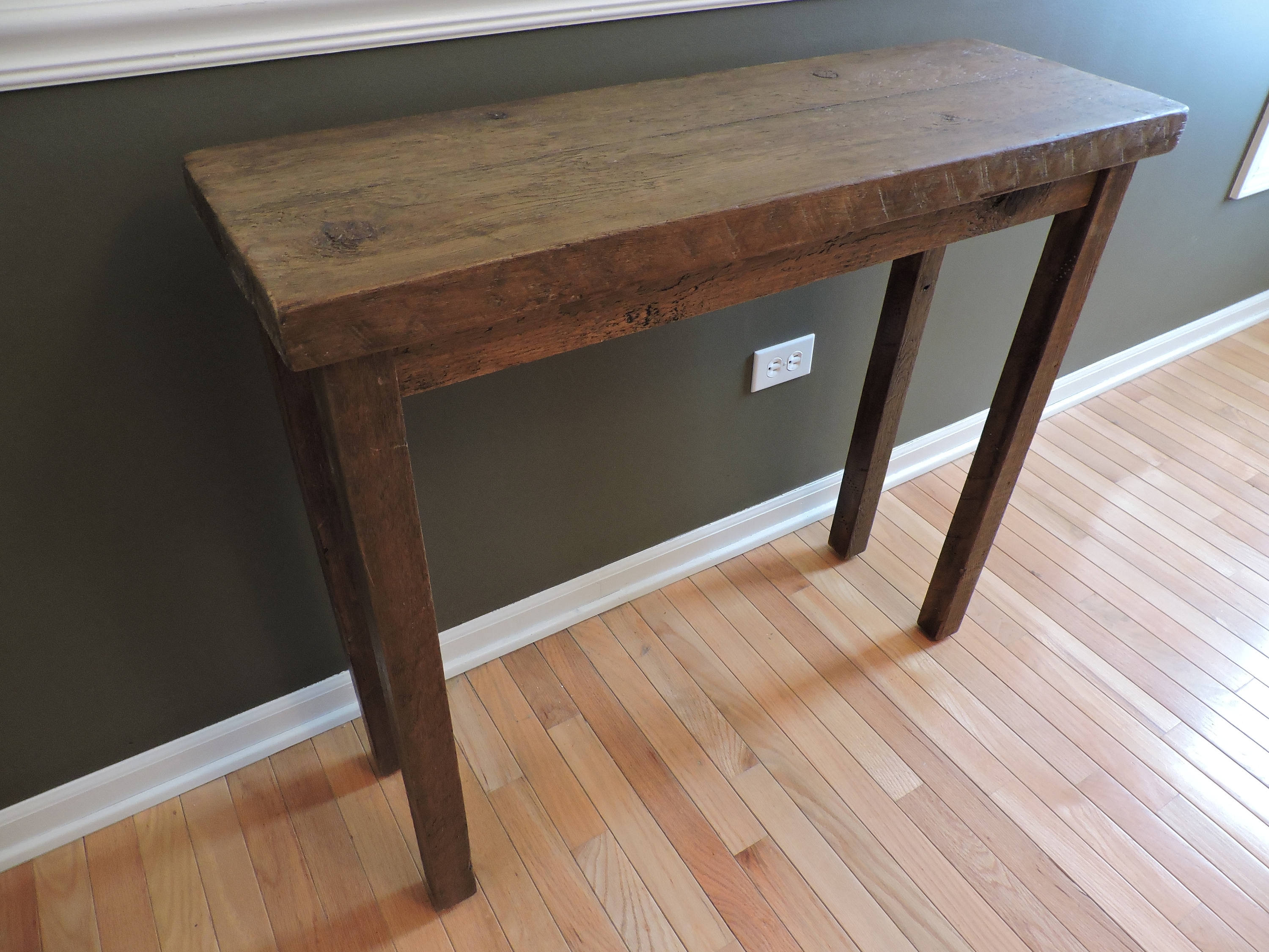 Barn Wood Console Table Reclaimed Salvaged Barn Wood Top and Etsy