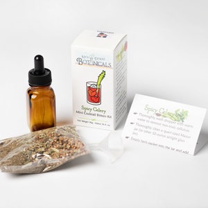 Spicy Celery Mini Homemade Cocktail Bitters Kit - Just add vodka to make 200 servings