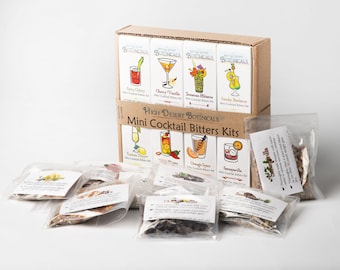 Set of 8 Mini Homemade Cocktail Bitters Kits - Save 24%!