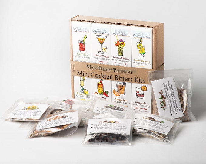 Set of 8 Mini Homemade Cocktail Bitters Kits - Save 24%!