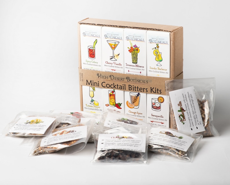 Set of 8 Mini Homemade Cocktail Bitters Kits Save 24 Etsy