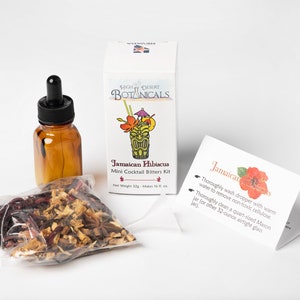 Jamaican Hibiscus Mini Homemade Cocktail Bitters Kit - Just add vodka to make 200 servings