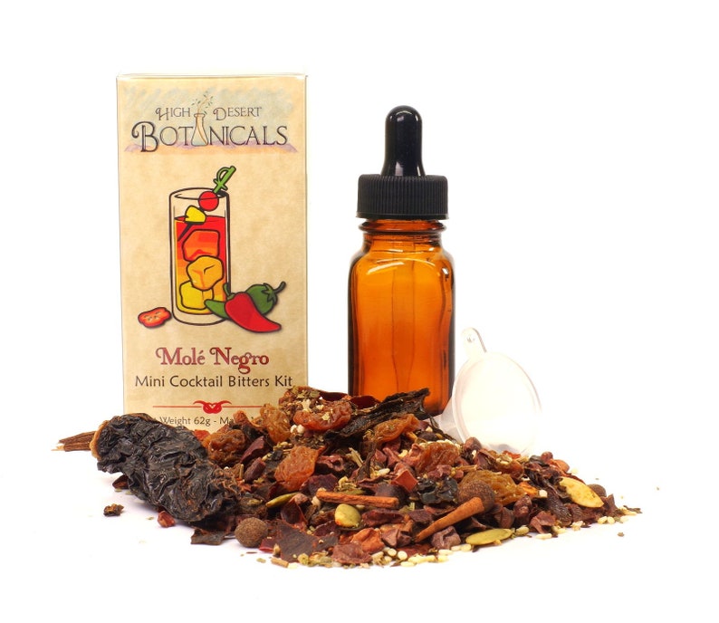 Mole Negro Mini Homemade Cocktail Bitters Kit Just Add Vodka to Make