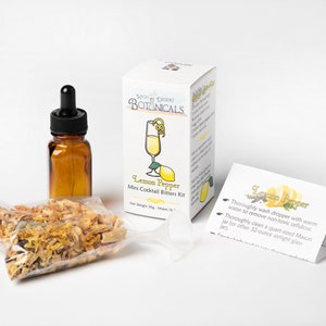 Lemon Pepper Mini Homemade Cocktail Bitters Kit - Just add vodka to make 200 servings