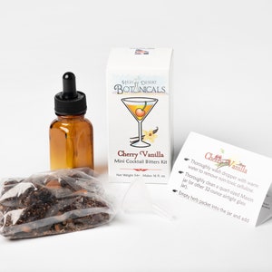 Cherry Vanilla Mini Homemade Cocktail Bitters Kit - Just add vodka to make 200 servings