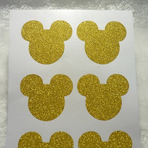 Sigilli per buste con glitter dorati a forma di testa di Minnie, decorazioni per matrimoni, forniture per confezioni regalo