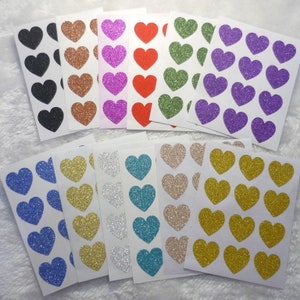 Pegatina de corazón glamoroso con purpurina multicolor - Sello para sobres, sellos para sobres de boda