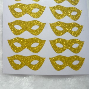 Karneval Maske Gold Glitzer Aufkleber Silber Rose Gold Glitzer Umschlag Aufkleber, Wandaufkleber, Geschenkverpackung, Hochzeitsdeko