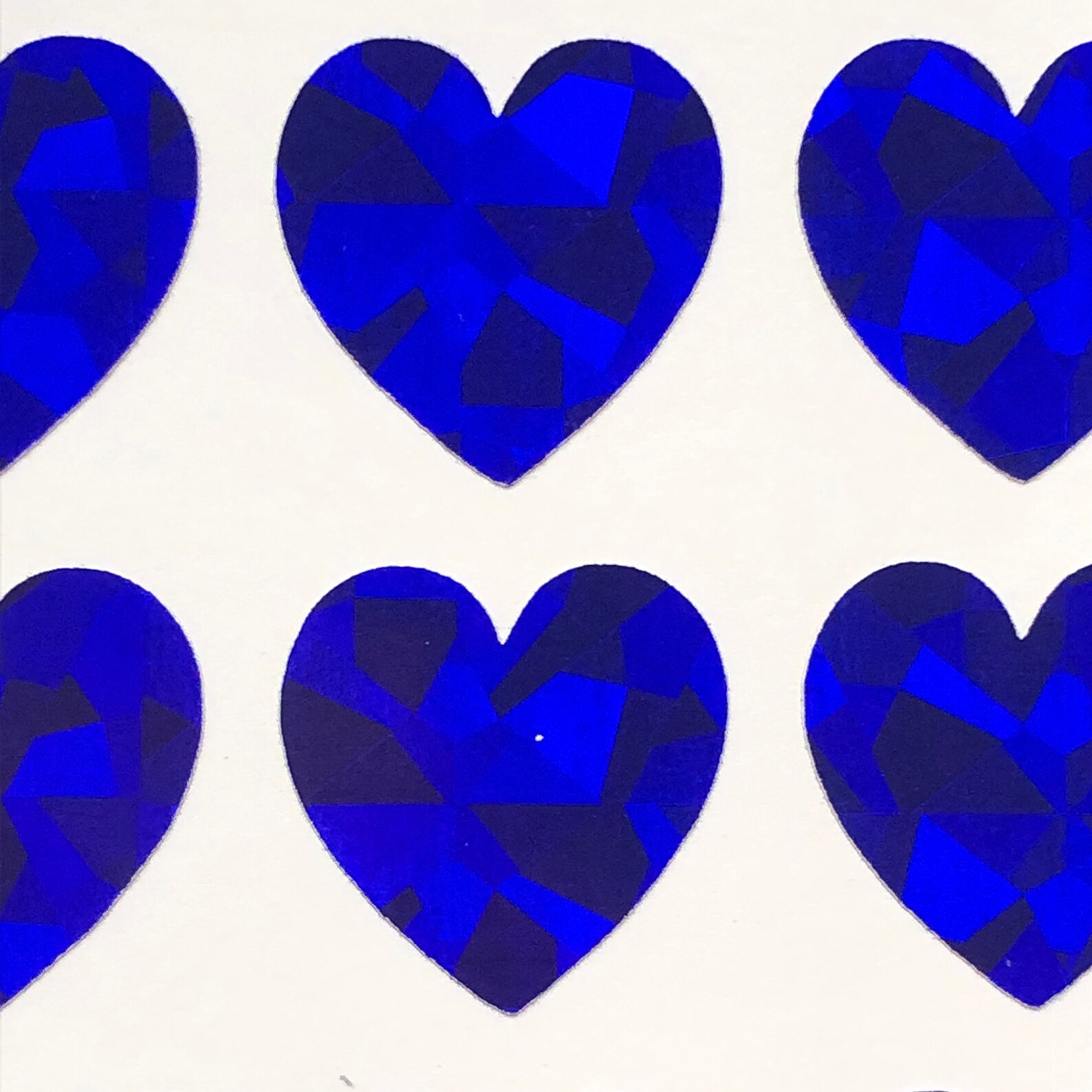 Blue diamond holographic heart sticker hologram stickers Etsy