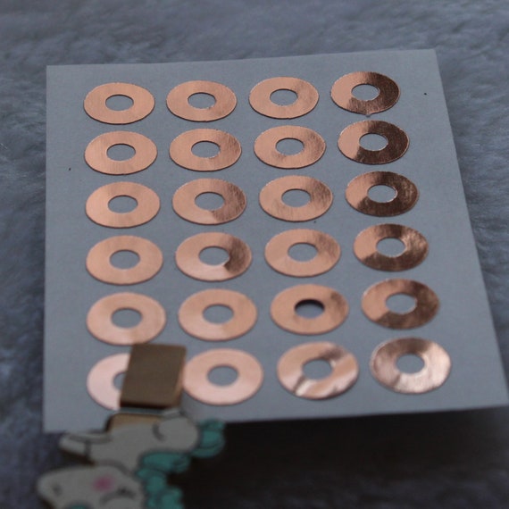 15mm Rose Gold Foil Binder Hole Punch Reinforcement Stickers Flower Shape 