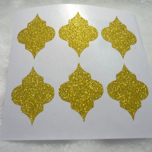 Étiquette marocaine d’autocollant de paillettes d’or argent rose sceaux d’enveloppe de paillettes d’or, décor de mariage, autocollant de mur, approvisionnements d’emballage cadeau