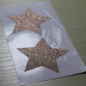 24pcs - 2" Rose Gold Glitter Star adesivi - guarnizioni in busta