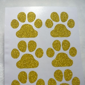 Bulldog Paw Print gold glitter sticker label Silver Rose gold glitter envelope seals, wedding decor, gift packaging supplies