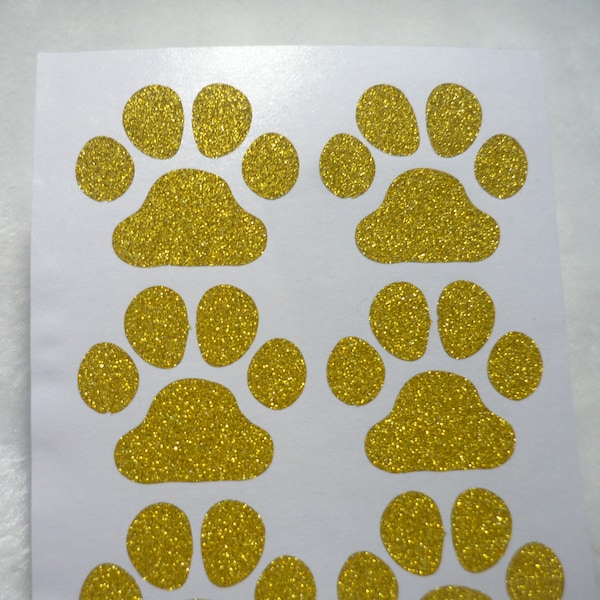 Bulldog Paw Print gold glitter sticker label Silver Rose gold glitter envelope seals, wedding decor, gift packaging supplies