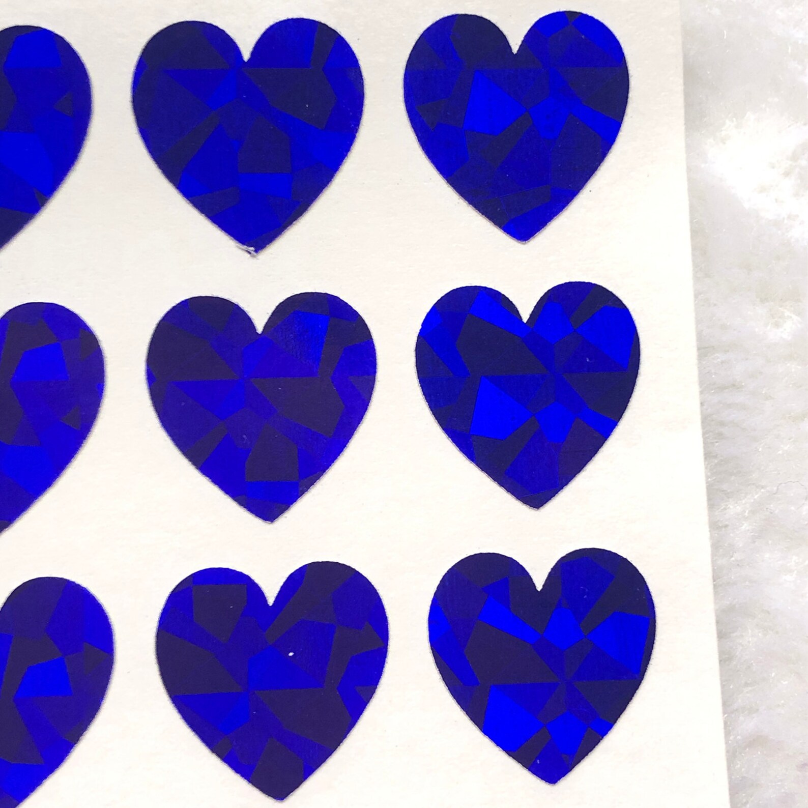 Blue Diamond Holographic Heart Sticker Hologram Stickers Etsy