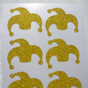 Jester hat gold glitter sticker label Silver Rose gold glitter envelope seals, wedding decor, gift packaging supplies