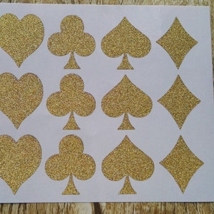 36pcs - 3.8x3.3cm oro glitter Sticker Seal - seme della carta Poker