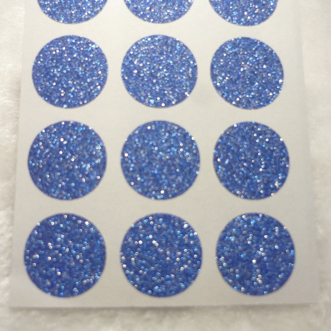 Royal Blue Glitter Circle Label Round Sticker Glitter Envelope Seals ...