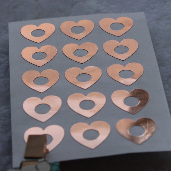 15mm Rose Gold Foil Binder Hole Punch Reinforcement Stickers Heart