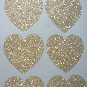 Glitter Heart Stickers, Gold Silver or Red Peel off Sparkly Heart Stickers  for Valentines Day, 30 per Sheet in 4 Sizes 